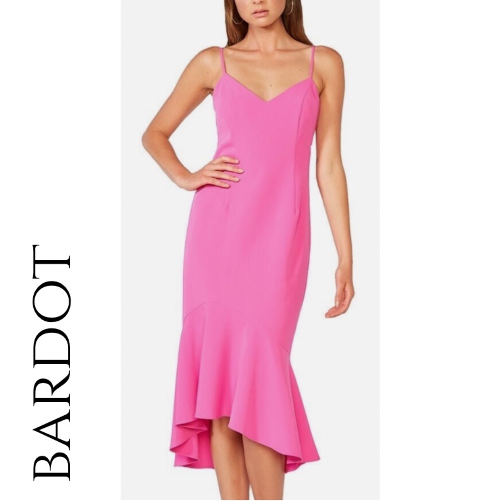 Bardot Lisandra Pink High Low Sundress Spaghetti Strap size 8 NWT